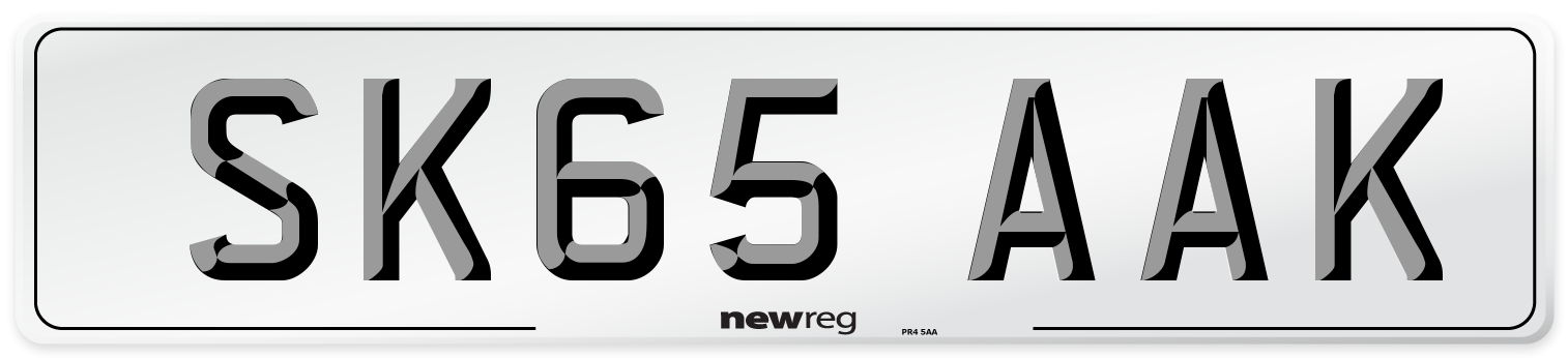 SK65 AAK Number Plate from New Reg
